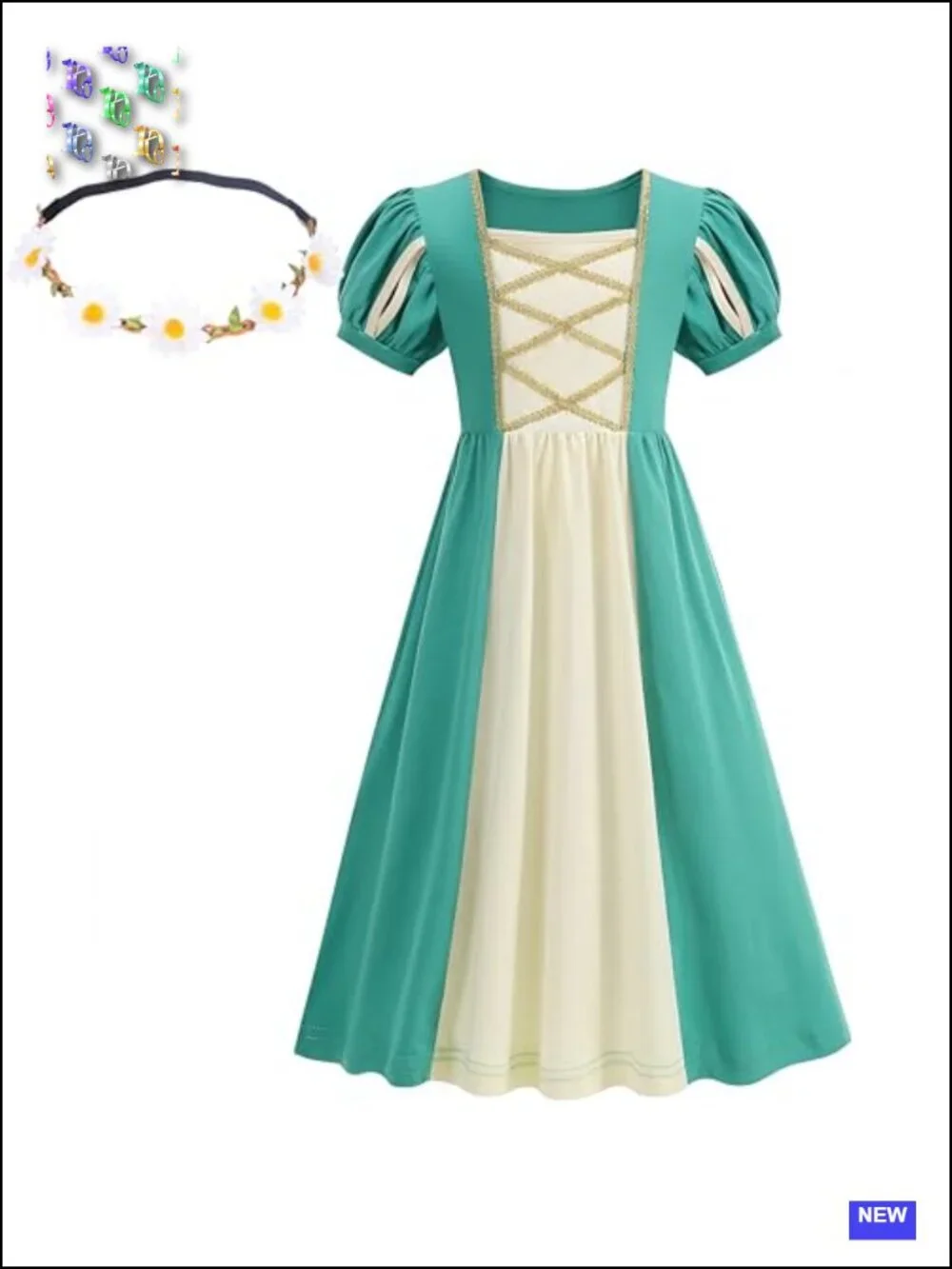 Girls Medieval Princess Dress Renaissance Costume with Headband